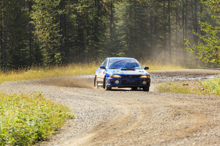 ROCKY MOUNTAIN - CANADA. 23.08.2015:Test Day Some of the best drivers from Canada are competing in the Rocky Mountain. The test held in different province of Canada's best dirt roads for motor-sport.のeditorial素材