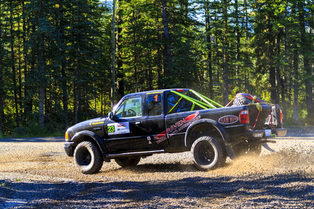 ROCKY MOUNTAIN - CANADA. 23.08.2015:Test Day Some of the best drivers from Canada are competing in the Rocky Mountain. The test held in different province of Canada's best dirt roads for motor-sport.のeditorial素材