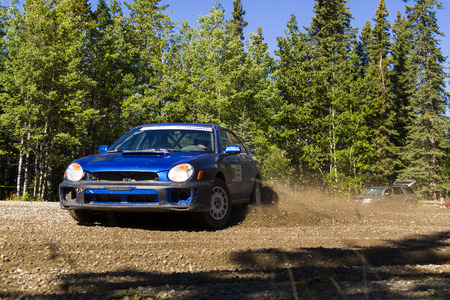 ROCKY MOUNTAIN - CANADA. 23.08.2015:Test Day Some of the best drivers from Canada are competing in the Rocky Mountain. The test held in different province of Canada's best dirt roads for motor-sport.のeditorial素材