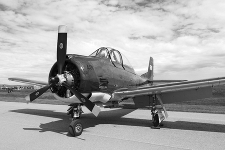 SPRINGBANK CANADA 20 JUL 2015: International Air Show and Open House for Canadian, USA and British current and historical military and civilian aircrafts. There were also numerous flights as well.のeditorial素材
