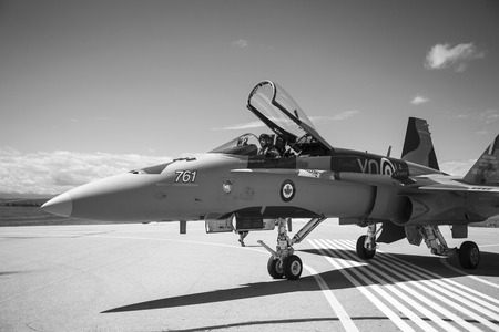 SPRINGBANK CANADA 20 JUL 2015:F-18 International Air Show and Open House for Canadian, USA and British current and historical military and civilian aircrafts. There were also numerous flights as well.のeditorial素材