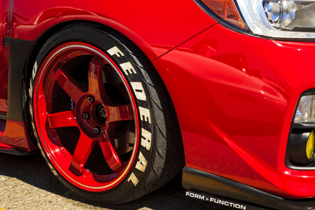 CALGARY CANADA AUG 9 2015: "Hot Import Nights" car show , the show is a regular event held each year in Calgary and Vancouver, where specialized imported vehicles on display by the owners.のeditorial素材