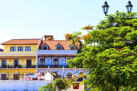 PANAMA CITY, PANAMA, 21 10 2015. Old buildings in the old part of Panama City, The city of Panama was founded on August 15, 1519 by Spanish conquistadorのeditorial素材