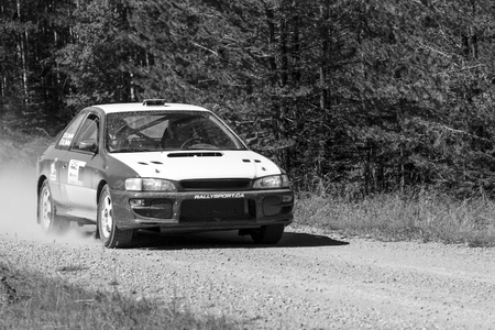 ROCKY MOUNTAIN - CANADA. 23.08.2015:Test Day Some of the best drivers from Canada are competing in the Rocky Mountain. The test held in different province of Canada's best dirt roads for motor-sport.のeditorial素材