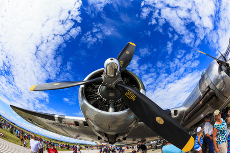 SPRINGBANK CANADA 20 JUL 2015: International Air Show and Open House for Canadian, USA and British current and historical military and civilian aircrafts. There were also numerous flights as well.のeditorial素材