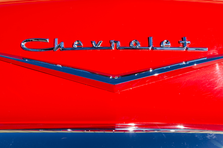 HIGH RIVER CANADA 9 27 2015 : Vintage Cars Show River Classic where participants lined up and show their restoration masterpieces. One of the biggest show in Canada with many USA participants.のeditorial素材