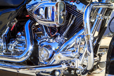 HIGH RIVER CANADA 9 27 2015 : Classic Bike Show River Classic where participants lined up and show their restoration masterpieces. One of the biggest show in Canada with many USA participants.のeditorial素材