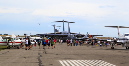 LETHBRIDGE CANADA 25 JUN 2015: International Air Show and Open House for Canadian, USA and British current and historical military and civilian aircrafts. There were also numerous flights as well.のeditorial素材