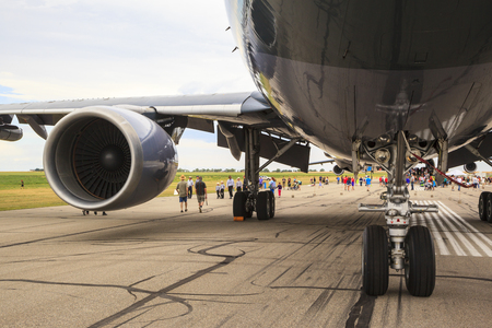 LETHBRIDGE CANADA 25 JUN 2015: International Air Show and Open House for Canadian, USA and British current and historical military and civilian aircrafts. There were also numerous flights as well.のeditorial素材