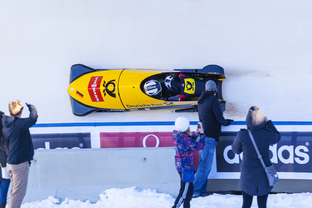 CALGARY CANADA - DEC 21 2014:  Skeleton World Cup on