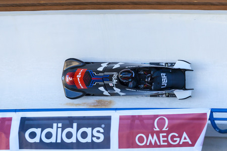 CALGARY CANADA - DEC 21 2014:  Skeleton World Cup on