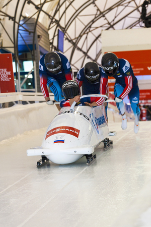 CALGARY CANADA - DEC 21 2014:  Skeleton World Cup on