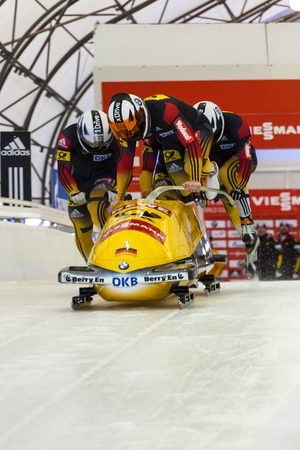 CALGARY CANADA - DEC 21 2014:  Skeleton World Cup on
