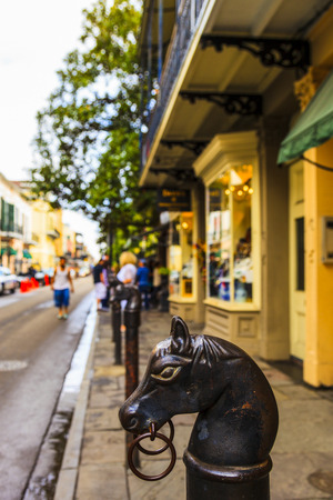 NEW ORLEANS, LOUISIANA USA - JAN 22 2016: Historic building in the French Quarter in New Orleans, USA. Tourism provides a large source of revenue after the 2005 devastation of Hurricane Katrina.のeditorial素材