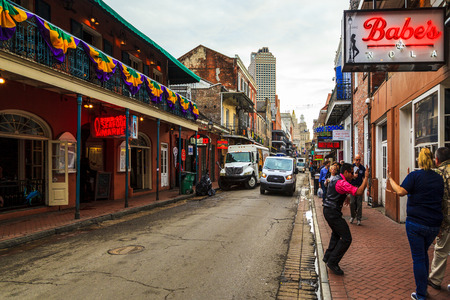 NEW ORLEANS, LOUISIANA USA - JAN 22 2016: Historic building in the French Quarter in New Orleans, USA. Tourism provides a large source of revenue after the 2005 devastation of Hurricane Katrina.のeditorial素材
