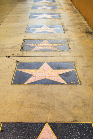 LAS VEGAS, NEVADA USA - MAY 29 2015: Walk of Fame in Vegas on the strip There are many five-pointed stars which attract about 40 million visitors annuallyのeditorial素材