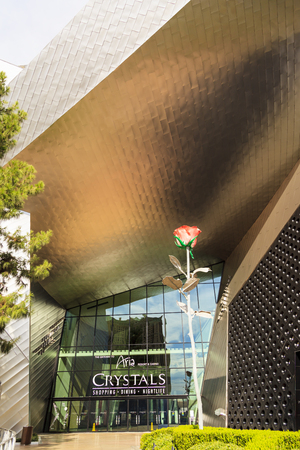 LAS VEGAS, NEVADA - JUL 8, 2015: Aria Hotels at City Center, urban complex on 76 acres (31 ha) located on the Las Vegas Strip with different hotels, casinos and residence.のeditorial素材