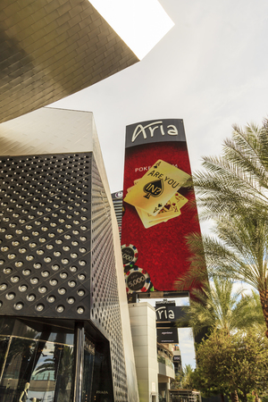 LAS VEGAS, NEVADA - JUL 8, 2015: Aria Hotels at City Center, urban complex on 76 acres (31 ha) located on the Las Vegas Strip with different hotels, casinos and residence.のeditorial素材