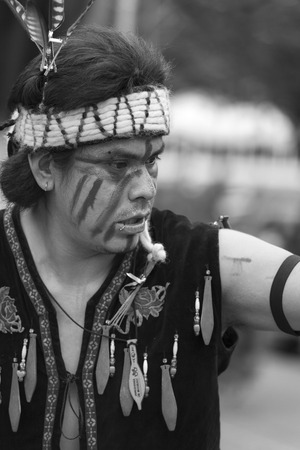 VICTORIA CANADA JUN 18 2016: First Nation (Native) dancers performing at the Victoria Aboriginal Cultural Festival. Spectacular performances at the Royal BC Museum in the heart of downtown Victoria.のeditorial素材