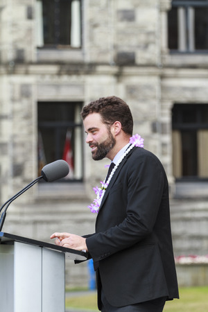 VICTORIA BC CANADA JULY 12 2016: Amazing Thailand in Victoria, BC at the Parliament Building. Traditional dances, classical music and Thai fashion show. Presented by the Royal Thai Consulate.のeditorial素材