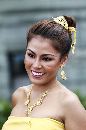 VICTORIA BC CANADA JULY 12 2016: Amazing Thailand in Victoria, BC at the Parliament Building. Traditional dances, classical music and Thai fashion show. Presented by the Royal Thai Consulate.のeditorial素材