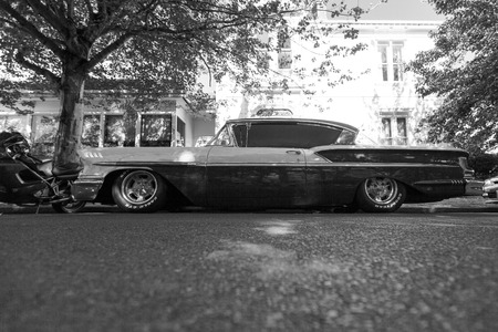 VICTORIA, BRITISH COLUMBIA - JULY 24, 2016: The largest collection of Deuces anywhere staged all around the beautiful Victoria Inner Harbor. Northwest Deuce Day is a sight to see!のeditorial素材