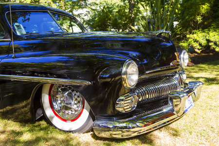 VICTORIA, BRITISH COLUMBIA - JULY 24, 2016: The largest collection of Deuces anywhere staged all around the beautiful Victoria Inner Harbor. Northwest Deuce Day is a sight to see!のeditorial素材