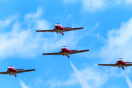 SPRINGBANK CANADA 20 JUL 2015: International Air Show and Open House for Canadian, USA and British current and historical military and civilian aircrafts. There were also numerous flights as well.のeditorial素材
