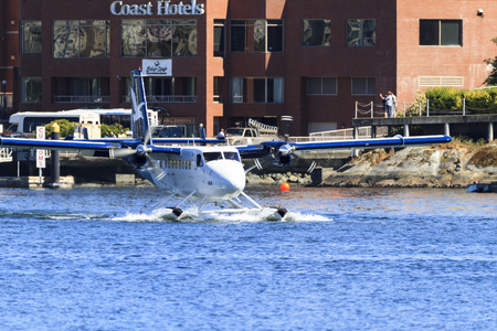 VICTORIA, BC, CANADA - JUN 24 2016: Royals Victoria Float-plane in the inner harbor. This...