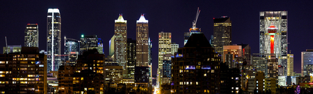CALGARY CANADA 31-12-2015: Calgary at night is considered a beta- world city by the Globalization and World Cities study group and tied for 5th best - home for large number of corporate head officesのeditorial素材