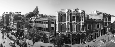 VICTORIA, BC, CANADA - AUG 16 2016. : Lower Yates Street. Yates Street is a landmark in Victoria's Old Town District. Victoria's charm and beauty has a lot to offer for any world traveler.のeditorial素材