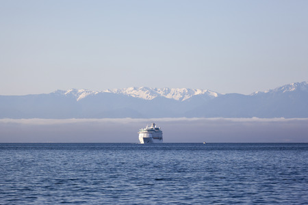 VICTORIA, BC, CANADA - MAY 17 2016. Explorer of the Seas in Victoria. Each year hundreds of cruise ships docks in for a day or a few hours. Ogden Point is also the place to see them come into port.のeditorial素材