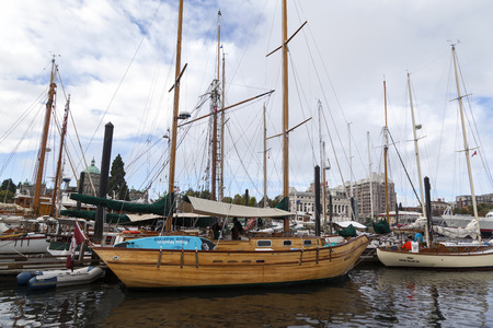 VICTORIA CANADA -SEPT 4 2016: Annual Victoria Classic Boat Festival attract many owners and visitors...