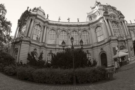 Budapest, Hungary May 23 2018. The famous tourist attraction Vajdahunyad Castle, this is a replica only and currently houses museumsのeditorial素材