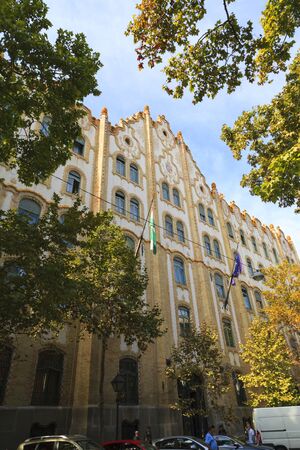 Budapest Hungary- Apr. 27, 2018: People walking in down-town in Budapest. 2.3 million people live in Budapest Metropolitan Area. It is the largest city in Hungary and 9th largest in the EU.のeditorial素材