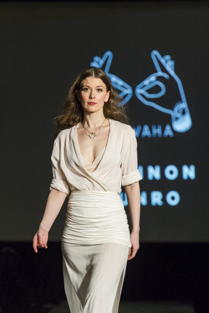 Victoria Canada - February 25 2017: Models are on the runway at the premier of the Victoria Fashion Week ..on the Runway.. fashion show. Fantastic designs and great models are on the program.のeditorial素材