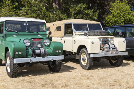 Victoria Canada Sept. 10, 2017: One of the largest collection of classic British cars on display at...