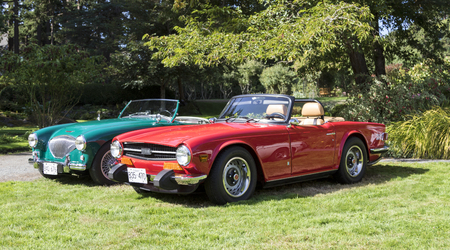 Victoria Canada Sept. 10, 2017: One of the largest collection of classic British cars on display at...