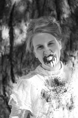 VICTORIA CANADA OCT 29 2016: Zombies take over the Victoria down town during the 2016 Zombie Walk II. Young people in costumes of zombie participating. Zombie Walk is an annual event in Victoria.のeditorial素材