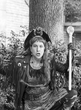 VICTORIA CANADA OCT 7 2017: People in costumes are on the Zombies walk in Victoria down town during the annual Zombie Walk .のeditorial素材