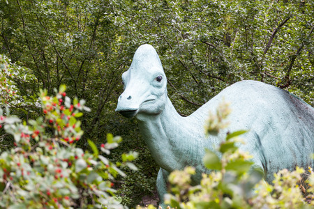 CALGARY, CANADA - 16, 2014: The Calgary ZOO exhibition of "Prehistoric Park" attract young and old to Imagine what it would be like back in Cretaceous Period (millions of years ago).のeditorial素材