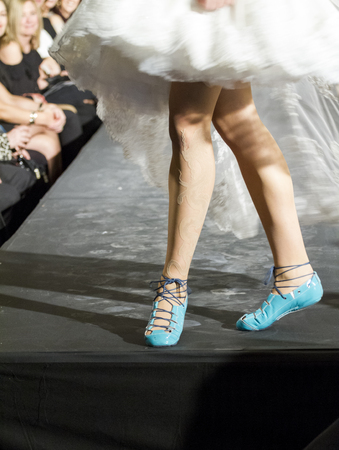Victoria Canada - February 25 2017: Models are on the runway at the premier of the  Victoria Fashion Week ..on the Runway.. fashion show. Fantastic designs and great models are on the program.のeditorial素材