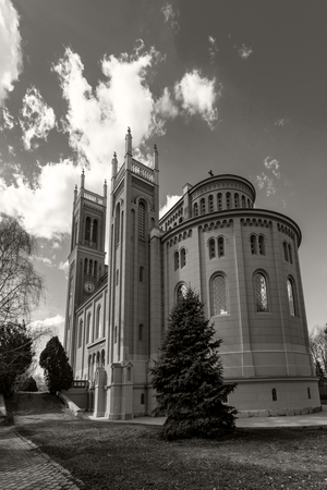 Fot - Hungary - Mar 4 2019 : Exterior of the catholic church - designed by Ybl Miklos, is one of the most impressive cathedral in rural Hungary.のeditorial素材