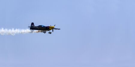 Dunakeszi Hungary - Jun 7, 2019: AirsShow. The World Champion aerobatic pilot Besenyei Peter...