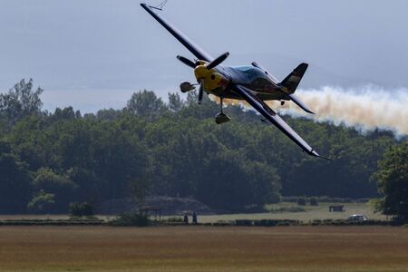 Dunakeszi Hungary - Jun 7, 2019: AirsShow. The World Champion aerobatic pilot Besenyei Peter...