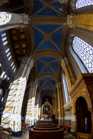 Interior of Fot Cathedral, was design by Ybl Miklos, is one of the most impressive church in rural Hungary.のeditorial素材