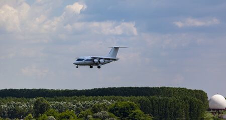 Hungary Budapest Aug 25, 2019: BA-146 Passenger jets about to land - on a busy day - at Budapest...