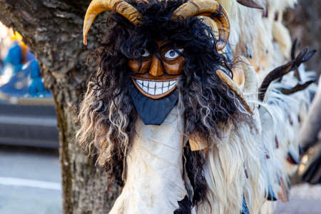 Hungary Mohacs Feb 23 2020: Participants at the Buso walking festival-ending the day before Ash...