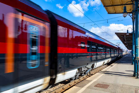Budapest/Hungary- Feb 14, 2020: The Keleti Railway Station is one the oldest in Europe.  Locomotives...