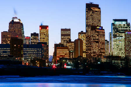 CALGARY CANADA 31-12-2015:  Calgary at night,   considered by the  World Cities study group and tied for 5th best - home for large number of corporate head offices.のeditorial素材